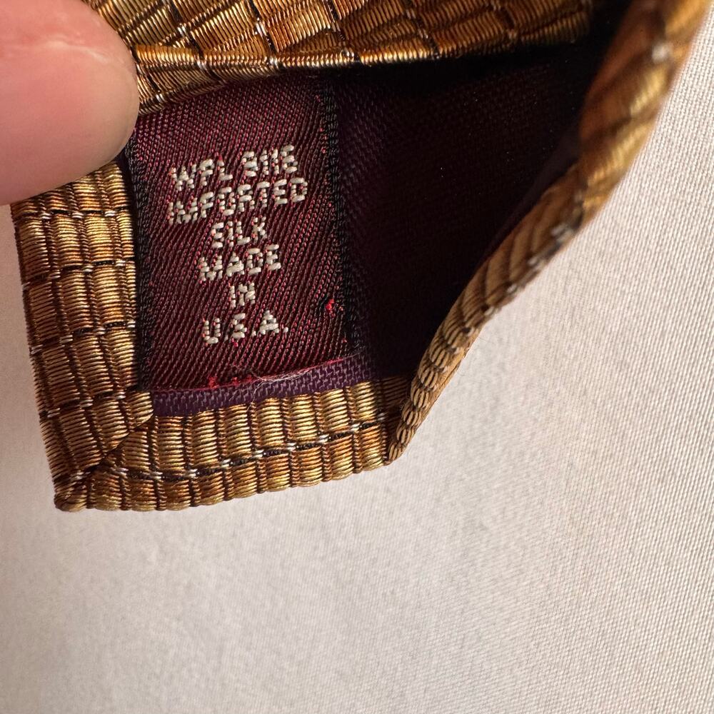 Jos. A. Bank Corporate Collection Men’s Silk Necktie Gold Geometric Made USA Tie - Picture 3 of 5